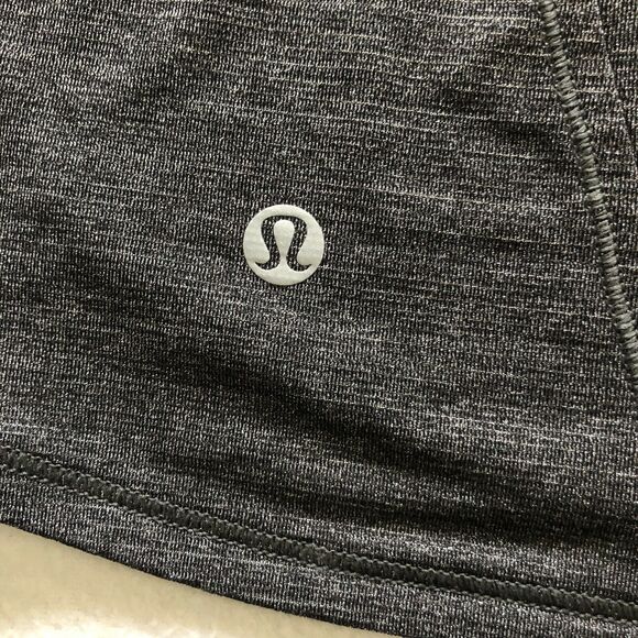 Lululemon Women In A Cinch Tank Heathered Black Racerback Pleated Gathered Top 4 - Picture 7 of 7